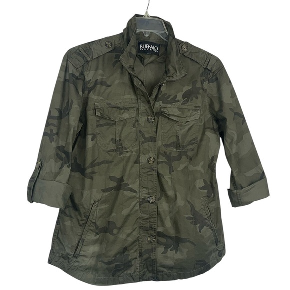 Buffalo David Bitton camouflage military style jacket/ shacket. Size medium GUC - Picture 8 of 14